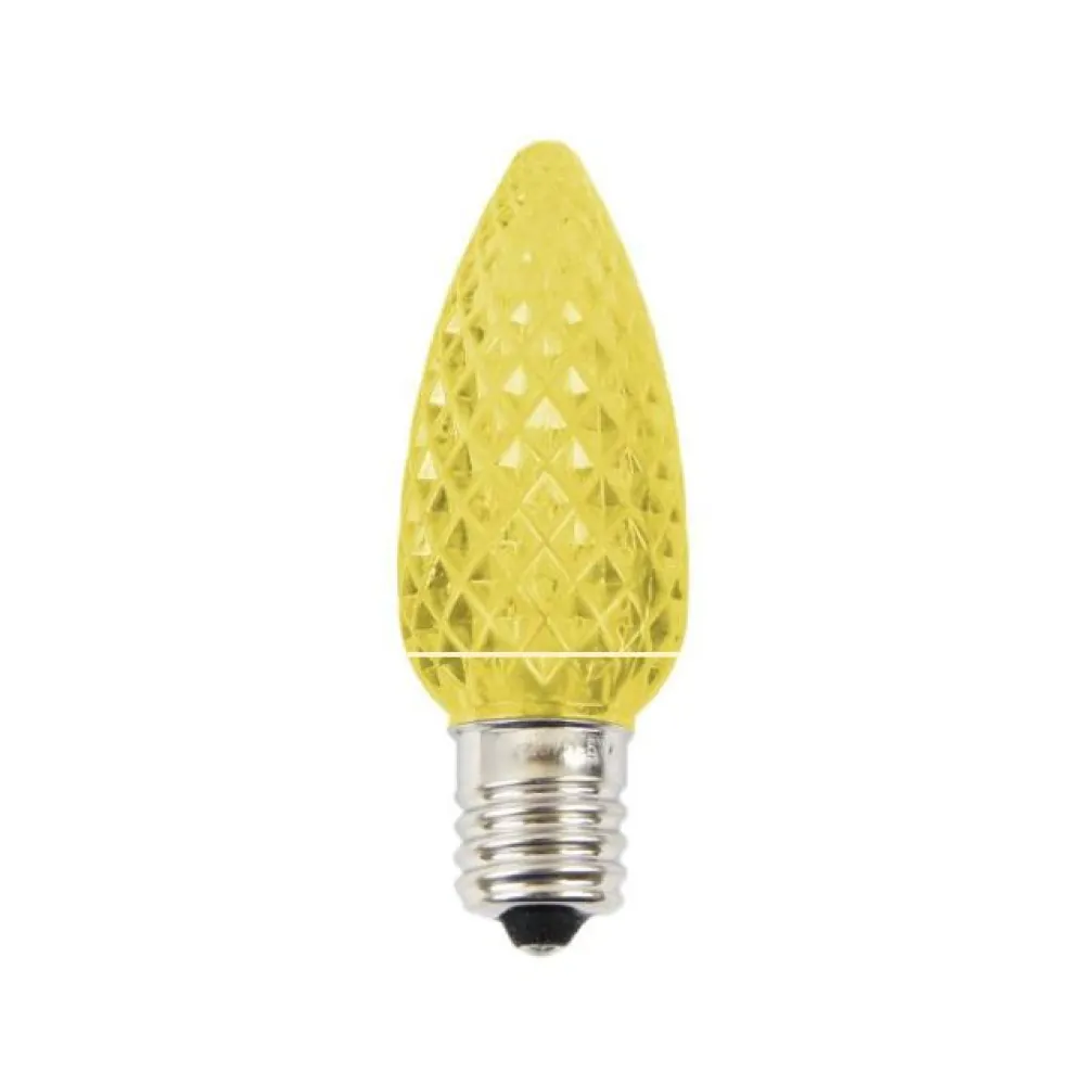 Decorator's Warehouse C9 Platinum Elite LED SMD Bulb (25 bulbs/bag) - Faceted, Yellow > C9 Bulbs|Christmas Decor