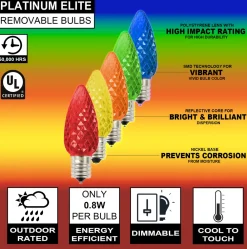 Decorator's Warehouse C9 Platinum Elite LED SMD Bulb (25 bulbs/bag) - Faceted, Multi > C9 Bulbs|Christmas Decor