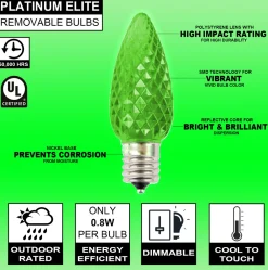Decorator's Warehouse C9 Platinum Elite LED SMD Bulb (25 bulbs/bag) - Faceted, Green > C9 Bulbs|Christmas Decor