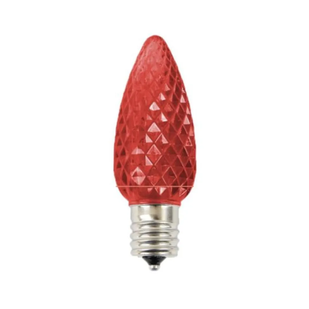 Decorator's Warehouse C9 Platinum Elite LED SMD Bulb (25 bulbs/bag) - Faceted, Red > C9 Bulbs|Christmas Decor