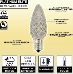 Decorator's Warehouse C9 Platinum Elite LED SMD Bulb (25 bulbs/bag) - Faceted, Warm White > C9 Bulbs|Christmas Decor