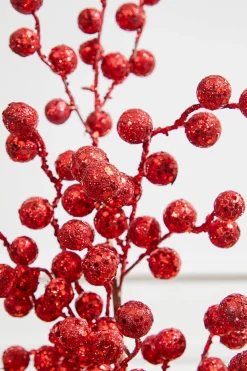 Decorator's Warehouse 29” Crabapple Spray Glitter - Red > Nutcracker|Classic Christmas