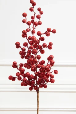 Decorator's Warehouse 29” Crabapple Spray Glitter - Red > Nutcracker|Classic Christmas