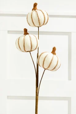 Decorator's Warehouse 25” Cream Triple Natural Weave Autumn Pumpkin Spray > Fall Decor|Fall Decor