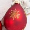 Decorator's Warehouse 6ct Drop Glass Christmas Red & Red Velvet With Gold Snowflake > Boxed Sets|Christmas Sale