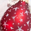 Decorator's Warehouse 6ct Glass Drop Christmas Red & Red Velvet with Silver Stars > Boxed Sets|Christmas Sale
