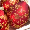 Decorator's Warehouse 4ct Glass Drop Christmas Red Velvet Gold Floral Glitter Ornament > Boxed Sets|Christmas Sale