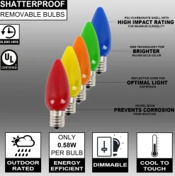 Decorator's Warehouse C9 Wonderful LED SMD Bulb (25 bulbs/bag) - Frosted, Multi > C9 Bulbs|Christmas Decor