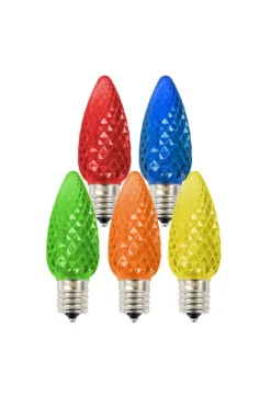 Decorator's Warehouse C9 Wonderful LED SMD Bulb (25 bulbs/bag) - Faceted, Multi > C9 Bulbs|Christmas Decor