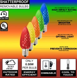 Decorator's Warehouse C9 Wonderful LED SMD Bulb (25 bulbs/bag) - Faceted, Multi > C9 Bulbs|Christmas Decor