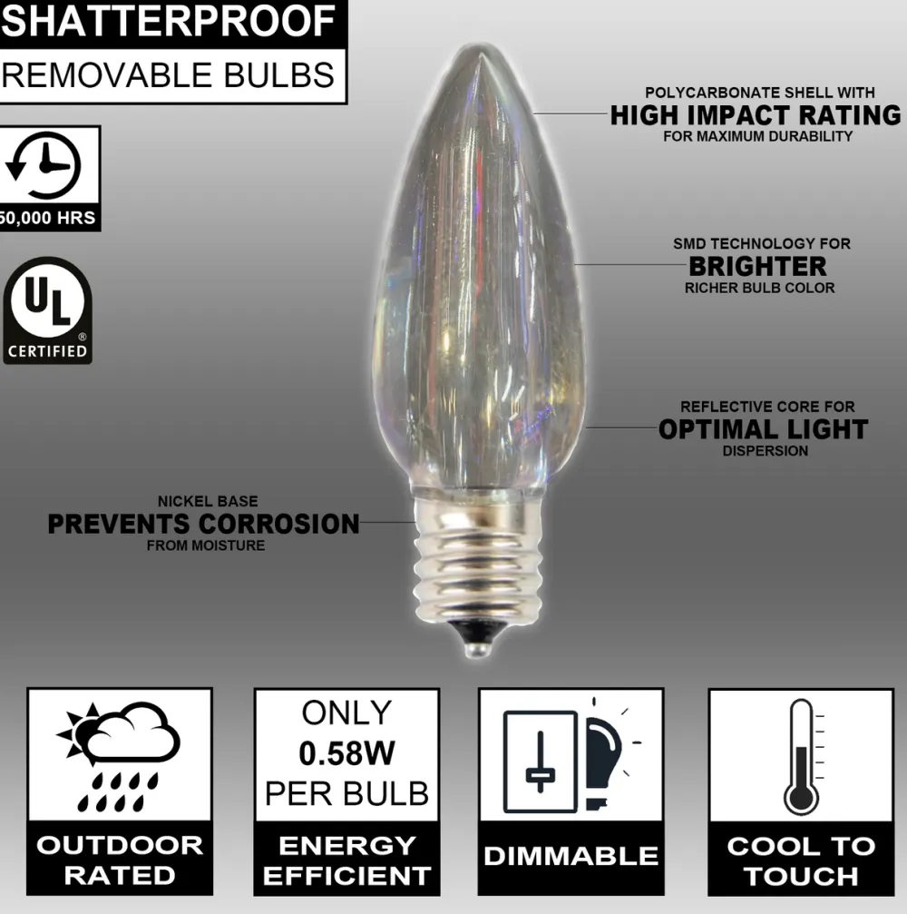 Decorator's Warehouse C9 Wonderful LED SMD Bulb (25 bulbs/bag) - Smooth, Cool White > C9 Bulbs|Christmas Decor