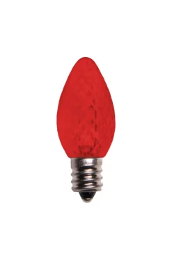 Decorator's Warehouse C7 Wonderful LED SMD Bulbs (25 bulbs/bag) - Faceted, Red > Outdoor Lighting|C7 Bulbs