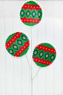 Decorator's Warehouse 21.5" Diamond Ornament Spray > North Pole Party|Christmas Decor