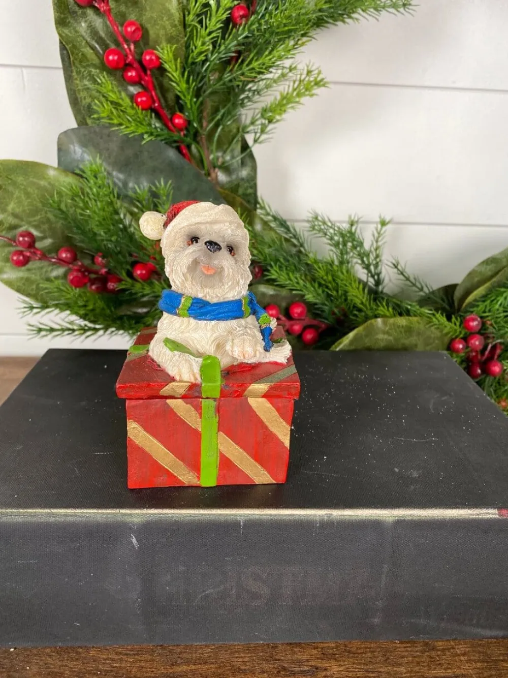 Decorator's Warehouse Dog Gift Box Holiday Accent > Sale|Christmas Accents