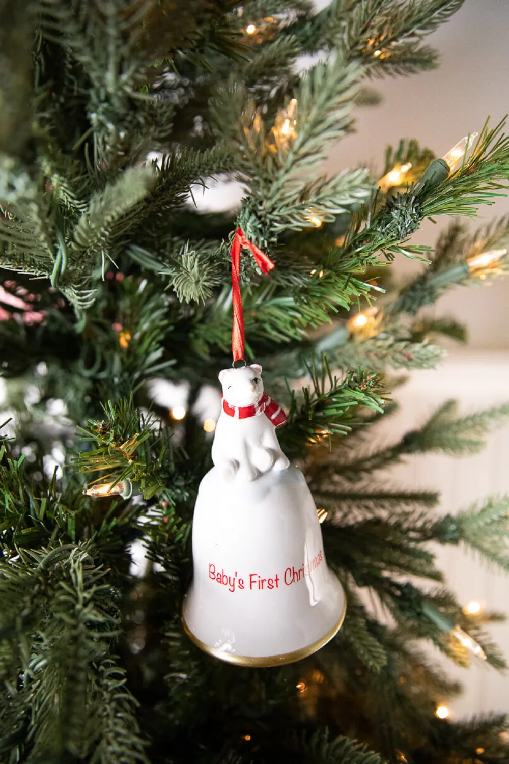 Decorator's Warehouse Dolomite Baby’s First Christmas Bell Ornament > Christmas Sale|Christmas Decor