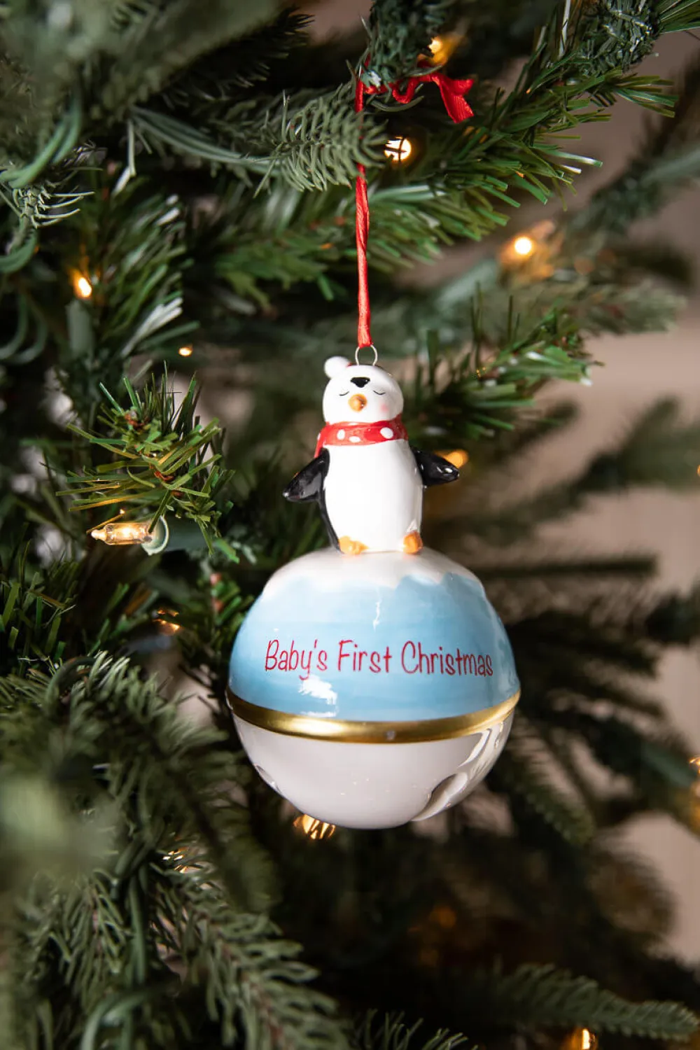 Decorator's Warehouse Dolomite Baby’s First Christmas Bell Ornament > Christmas Sale|Christmas Decor