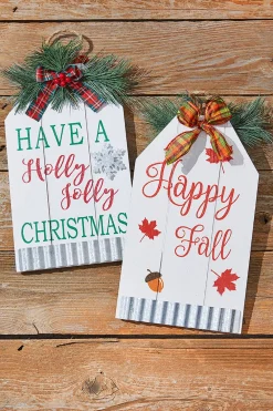 Decorator's Warehouse 13.7” Double-Sided Christmas/Fall Wall Decor > Fall Decor|Fall Decor