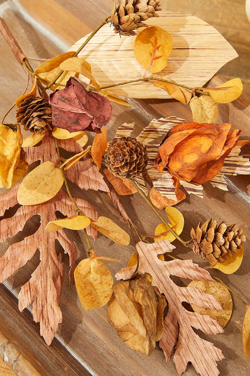 Decorator's Warehouse 18'' Dry Leaf Lantern Fruit Spray > Fall Decor|Fall Decor