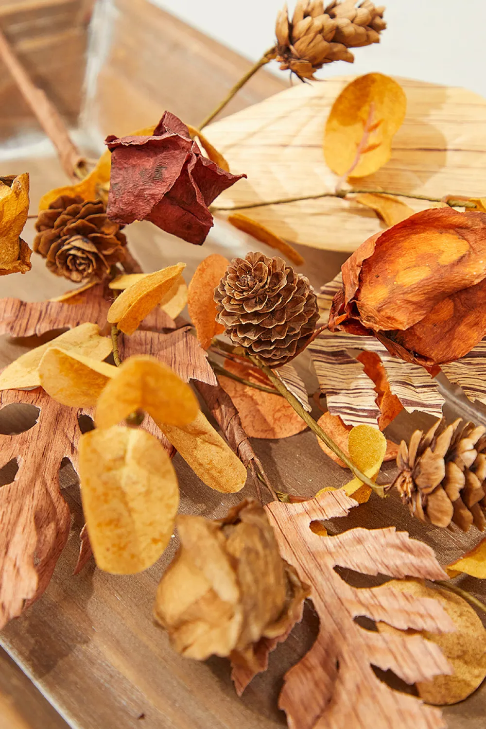 Decorator's Warehouse 18'' Dry Leaf Lantern Fruit Spray > Fall Decor|Fall Decor