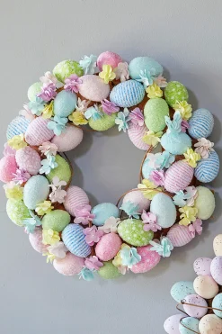 Decorator's Warehouse 15.75" Easter Egg With Flowers Wreath > Easter Decor|Easter Decor