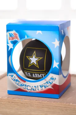 Decorator's Warehouse 3.25" Ebony U.S . Army Logo & Song Glass Ball Ornament > Christmas Decor|Christmas Ornaments