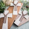 Decorator's Warehouse 7.5" Embossed Cross With Beads Ornament > Christmas Decor|Nativity Ornaments