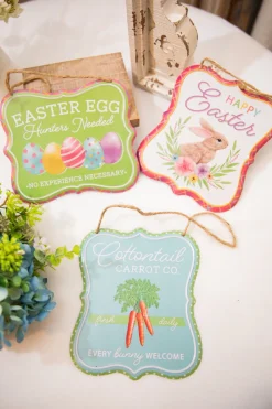 Decorator's Warehouse 7" Embossed Tin Easter Sign > Easter Decor|Easter Decor
