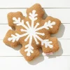 Decorator's Warehouse Embroidery Snowflake Pillow - Brown > Christmas Textiles|Christmas Pillows