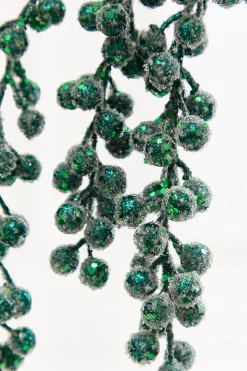 Decorator's Warehouse 31" Emerald Glitter Berry Spray > Jewel Tones|Traditional