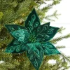 Decorator's Warehouse 22" Emerald Jeweled Poinsettia Stem > Christmas Decor|Mardi Gras