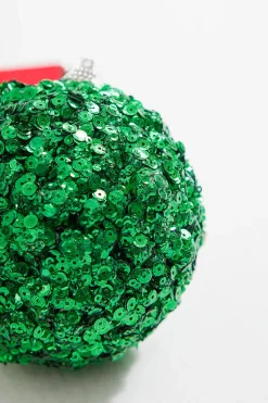 Decorator's Warehouse 4” Emerald Sequins & Jewels Ball Ornament > Christmas Decor|Mardi Gras