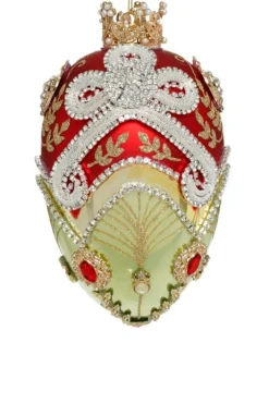 Decorator's Warehouse 7" Faberge Jewel Egg Ornament , Green/Red - Mark Roberts > Mark Roberts