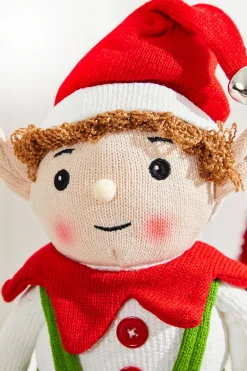 Decorator's Warehouse 20" Fabric Alpine Sitting Santa Elf > Christmas Decor|Christmas Accents