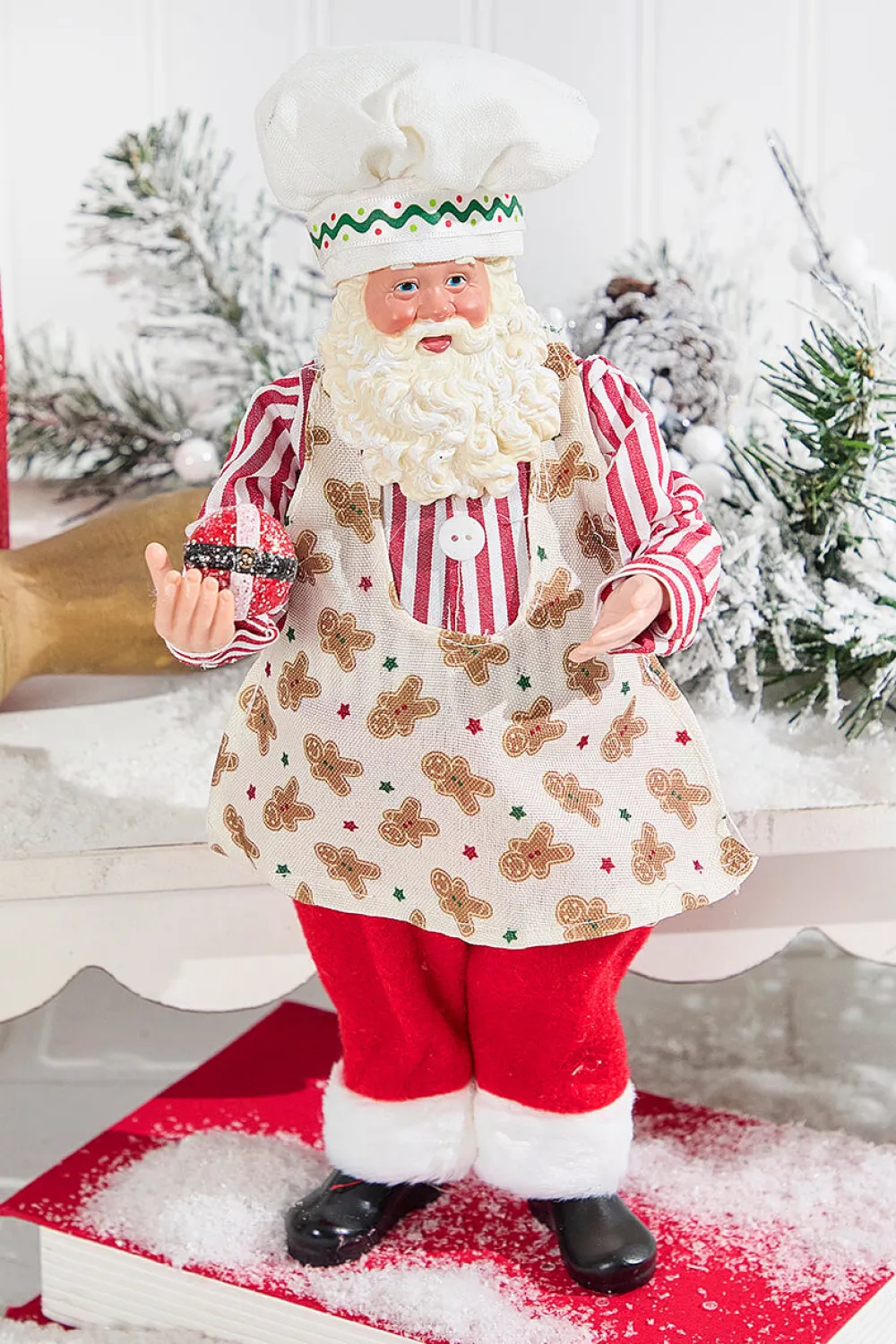 Decorator's Warehouse 11" Fabric Holiday Santa > Christmas Decor|Santas & Angels