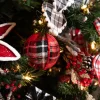 Decorator's Warehouse 4” Fabric Plaid Ball Ornament > Christmas Sale|Christmas Decor