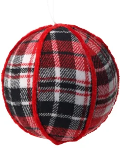Decorator's Warehouse 4” Fabric Plaid Ball Ornament > Christmas Sale|Christmas Decor