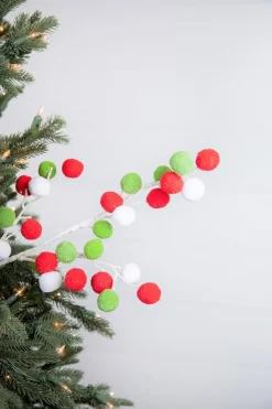 Decorator's Warehouse 28” Felt Ball Spray - Red/White/Green > Storyville|Christmas Sprays