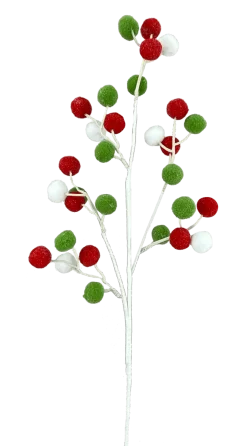 Decorator's Warehouse 28” Felt Ball Spray - Red/White/Green > Storyville|Christmas Sprays