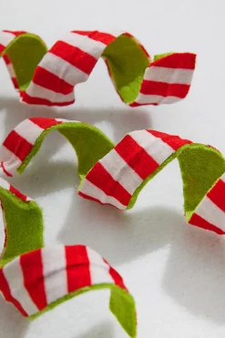 Decorator's Warehouse 30” Felt Double Sided Stripe Frizzy Curly Spray > Storyville|Christmas Sprays
