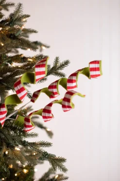 Decorator's Warehouse 30” Felt Double Sided Stripe Frizzy Curly Spray > Storyville|Christmas Sprays