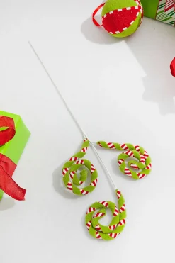 Decorator's Warehouse 28” Felt Stripe Spiral Curly Spray > Storyville|Christmas Sprays