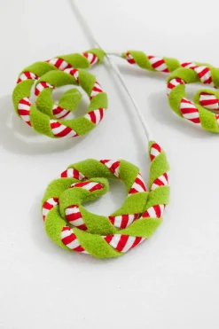Decorator's Warehouse 28” Felt Stripe Spiral Curly Spray > Storyville|Christmas Sprays