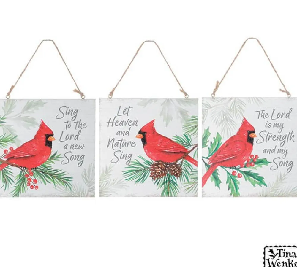 Decorator's Warehouse 5" Flat Ornament with Cardinals and Sentiments > Christmas Ornaments|Cardinal