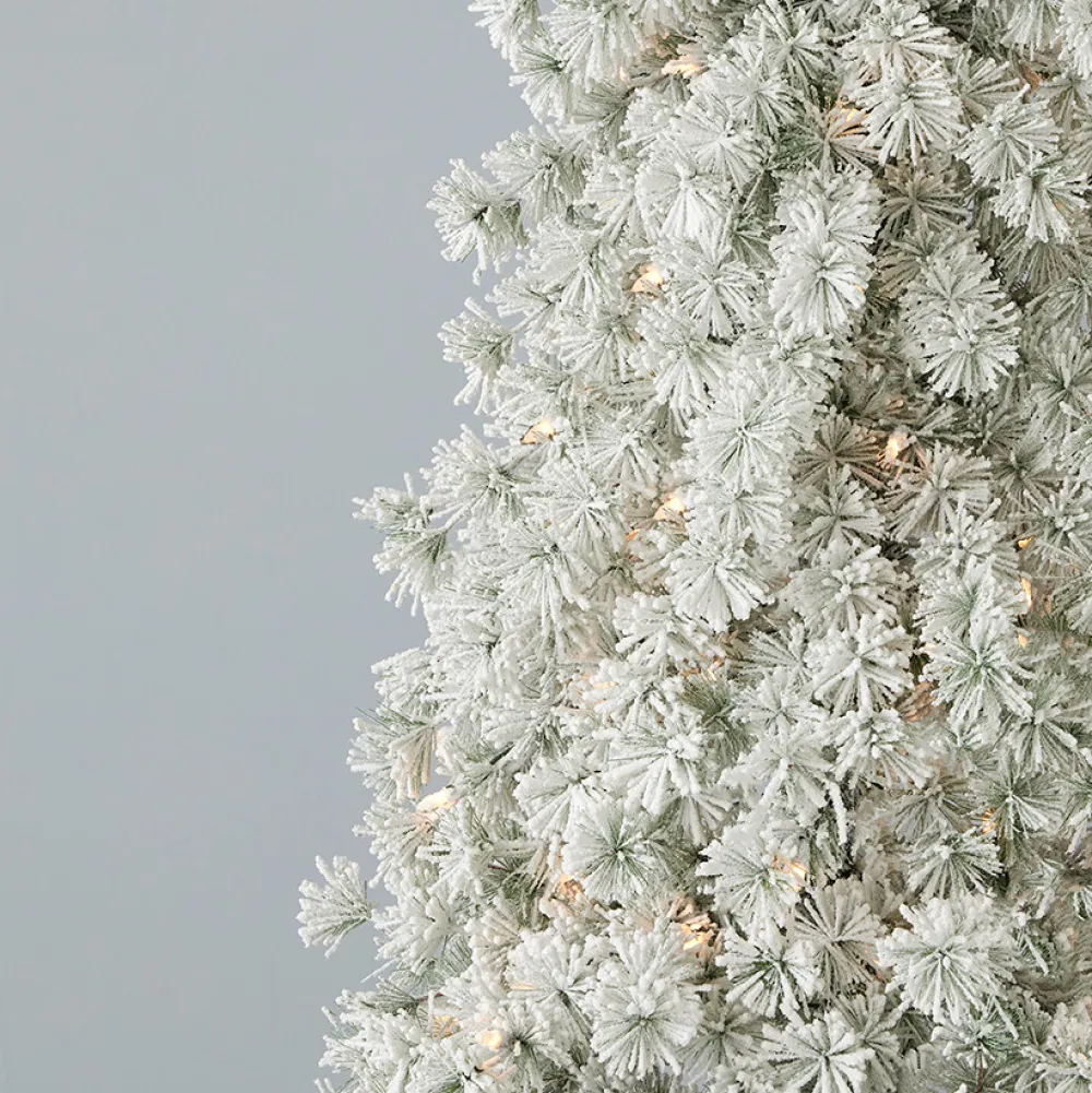 Decorator's Warehouse 6.5' Flocked Winter Fir Tree with 250 Warm White LED Lights > Christmas Decor|Flocked Or White