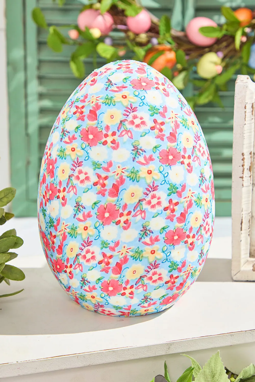 Decorator's Warehouse 10" Floral Fabric Egg > Easter Table Decor|Easter Decor