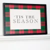 Decorator's Warehouse 15.5" Framed Plaid Tis the Season Christmas Wall Art > Farmhouse|Heritage Plaid