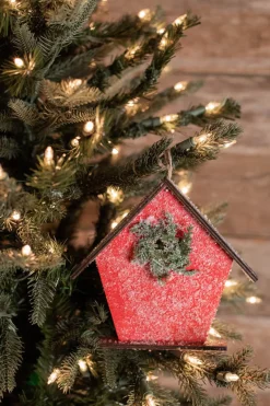 Decorator's Warehouse 6.75” Frosted Birdhouse Ornament > Christmas Ornaments|Cardinal