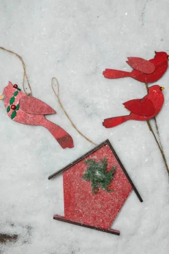 Decorator's Warehouse 6.75” Frosted Birdhouse Ornament > Christmas Ornaments|Cardinal