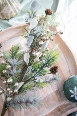 Decorator's Warehouse 28” Frosted Mixed Pine Glitter Berry Spray > Christmas Decor|Christmas Sprays