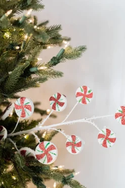 Decorator's Warehouse 26” Frosted Peppermint Candy Spray > Christmas Sale|Christmas Sprays